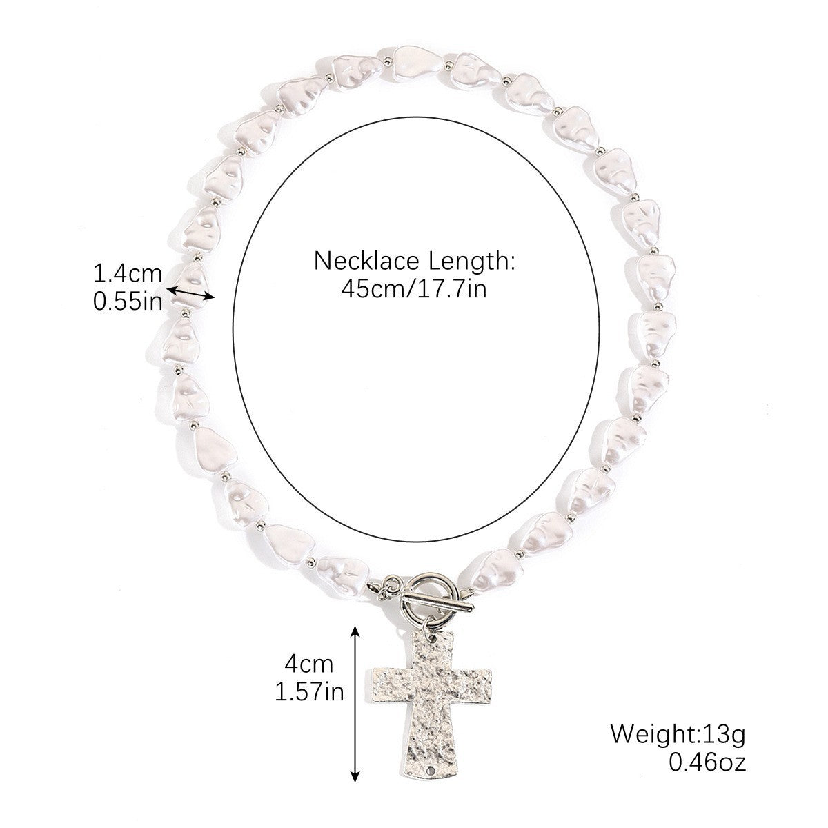 Wholesale Rice Bead Zircon Cross Pendant Necklace